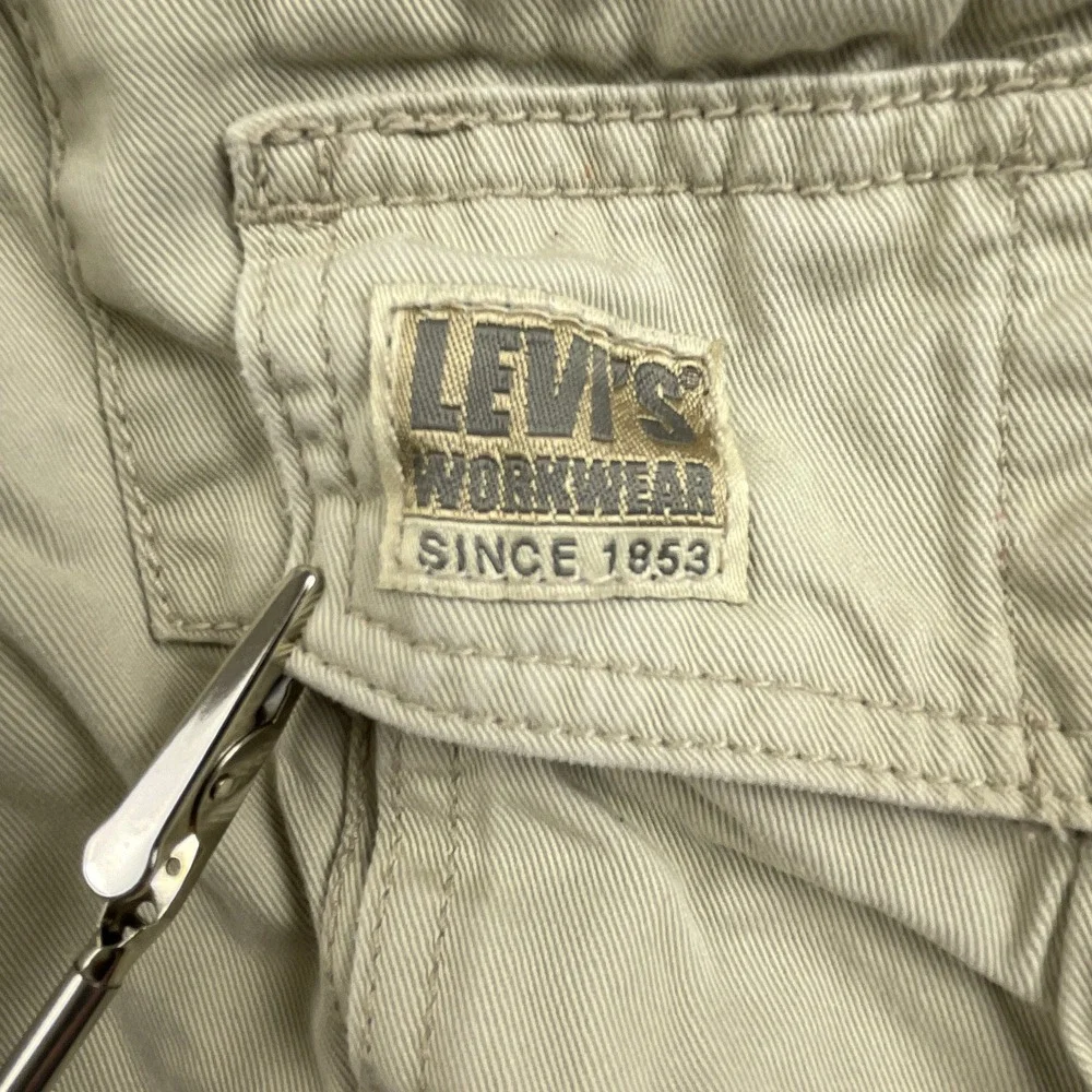 Levi Strauss Mens 36 Cargo Shorts Solid Khaki Workwear‎ Utility Cotton Classic